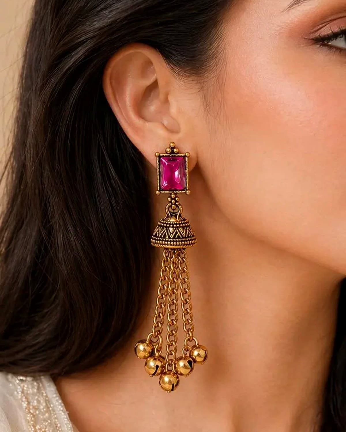 Kashmiri Traditional Jhumka Earrings for Women