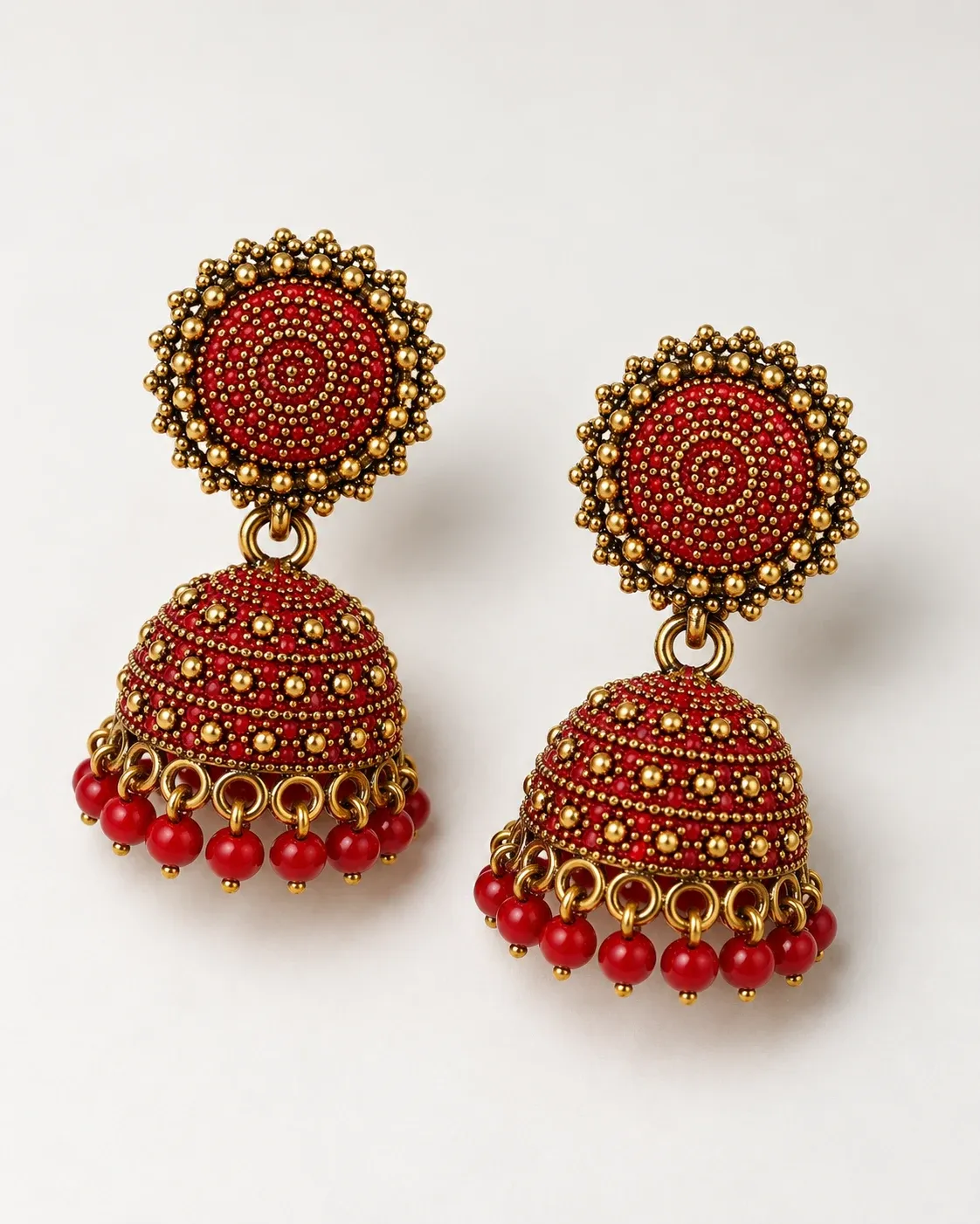 Antique Gold Plated Oxidised Jhumka Earrings for Women & Girls