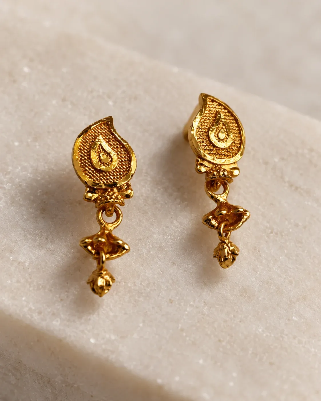 Gold Plated Traditional Drop Earrings for Women & Girls | Stylish Ethnic Daily Wear Earrings