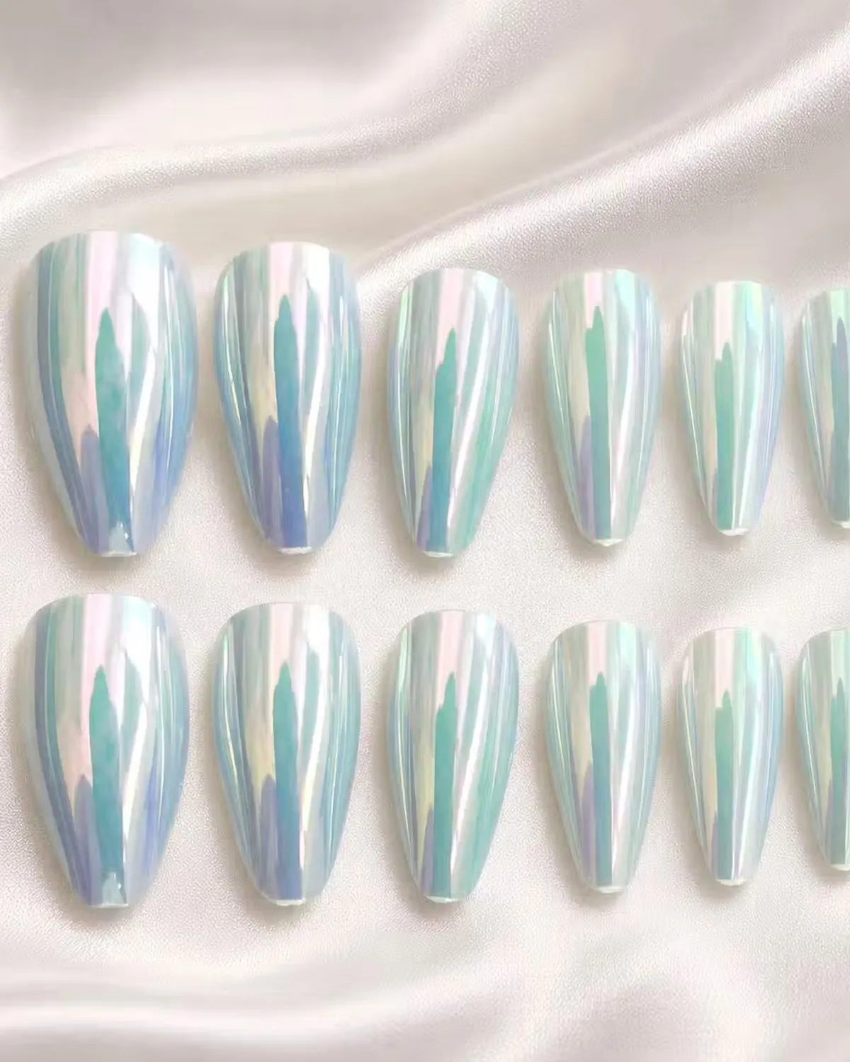 Premium Chrome Press-On Gel Nails Set for Women | Reusable Artificial False Nails | Glossy Salon Finish Nail Tips