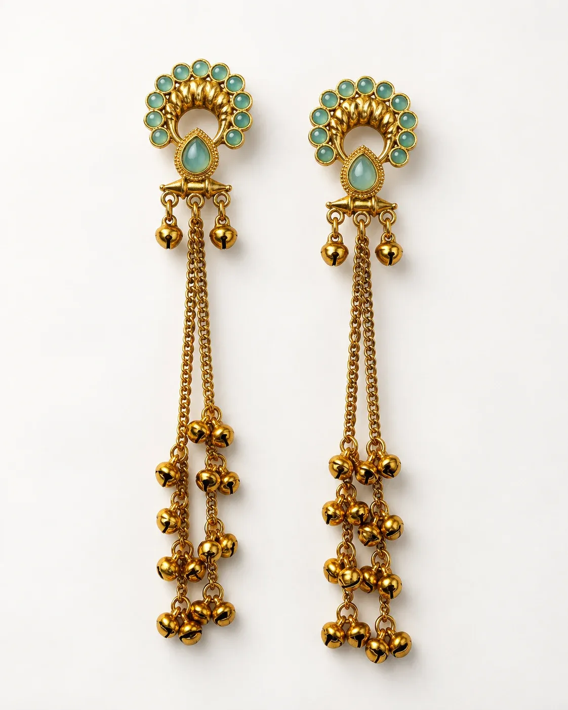 Premium Gold-Toned Kashmiri Long  Dangler Earrings for Women | Partywear Traditional Statement Earrings | Festive Wedding Jewellery