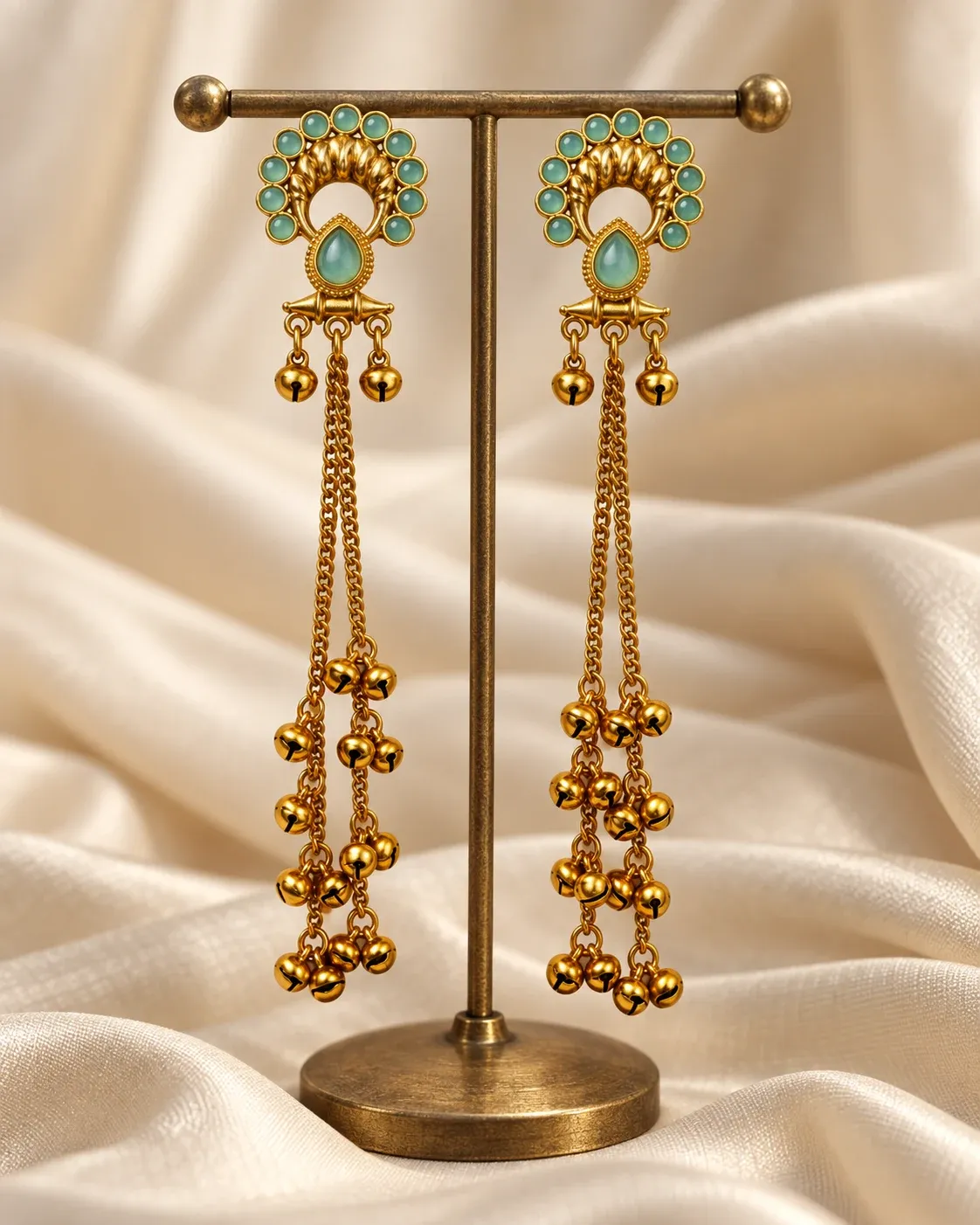 Premium Gold-Toned Kashmiri Long  Dangler Earrings for Women | Partywear Traditional Statement Earrings | Festive Wedding Jewellery