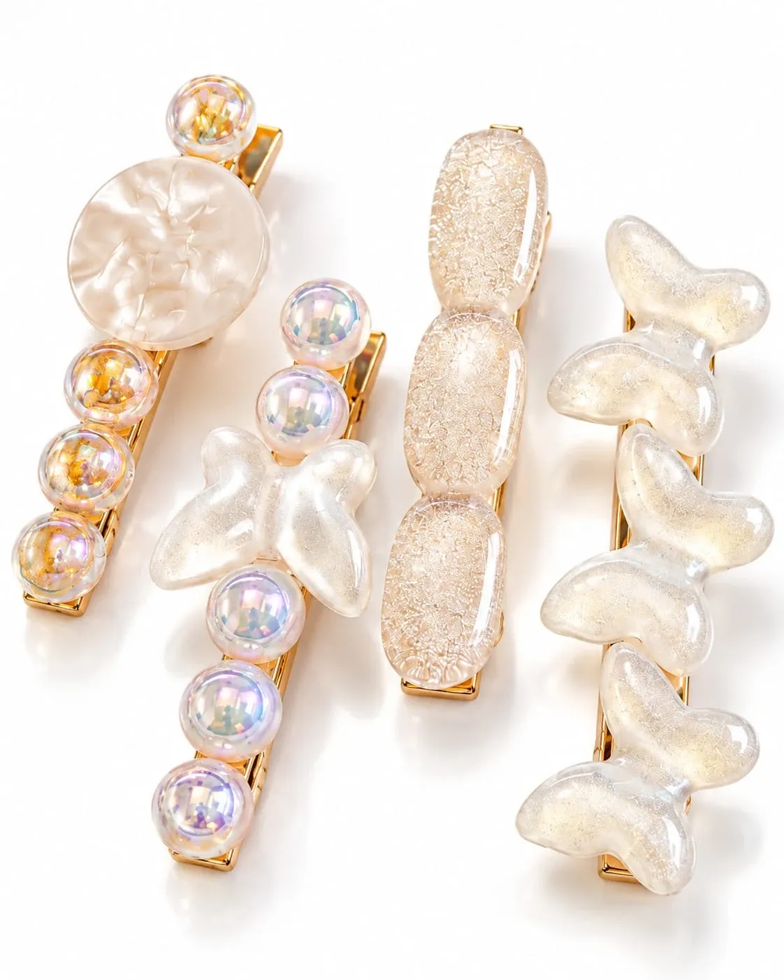 Korean Pearl Butterfly Hair Clip Set for Women & Girls