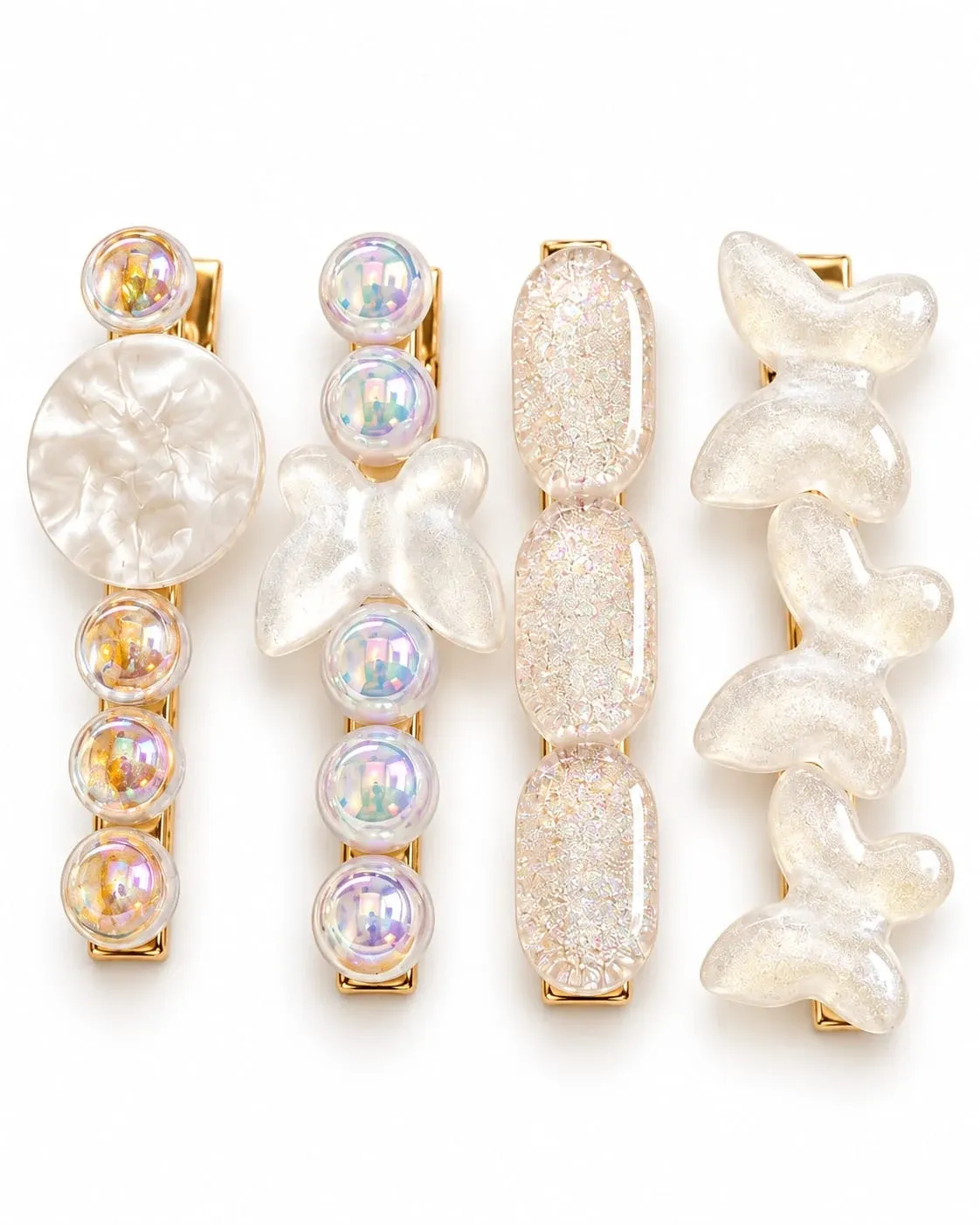 Korean Pearl Butterfly Hair Clip Set for Women & Girls