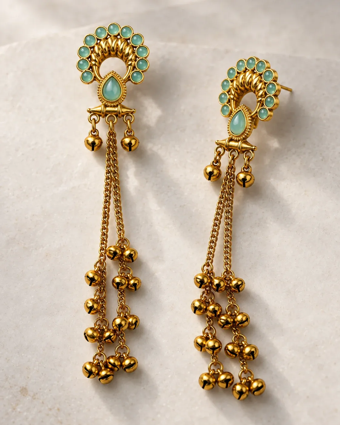 Premium Gold-Toned Kashmiri Long  Dangler Earrings for Women | Partywear Traditional Statement Earrings | Festive Wedding Jewellery